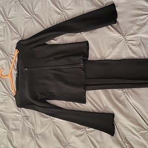 Black zip sweater legging set 2x